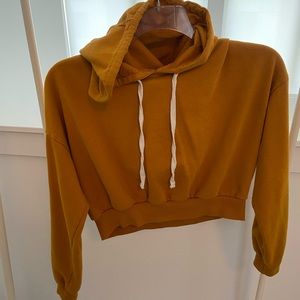 yellow cropped sweatshirt